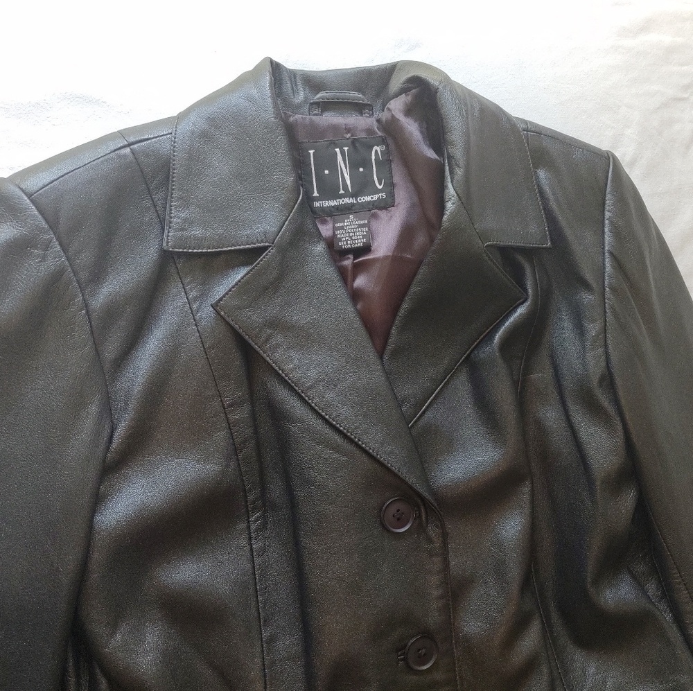 INC Leather Coat